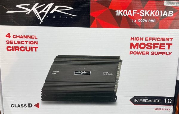 AMPLFIER MONO CALASS D 1000W RMS SKAR AUDIO 1K0AF
