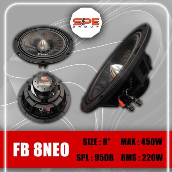 میدرنج ۸ اینچ حرفه ای نئودیوم اف بی ۲ مدل fb-۸neo FB AUDIO 2